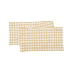 Kirklands Home Ashford Buffalo Check Table Runner Yellow Hot