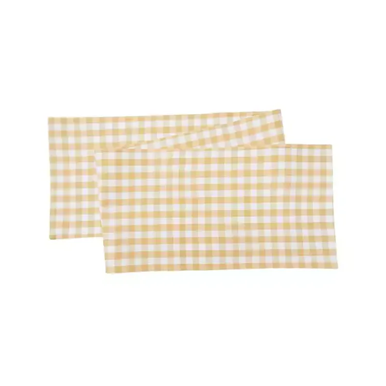 Kirklands Home Ashford Buffalo Check Table Runner Yellow Hot