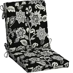 Kirklands Home Ashland Jacobean Luxe Outdoor Dining Chair Cushion Black Hot