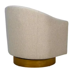 Kirklands Home Ashton Swivel Chair with Wood Base Tan Hot