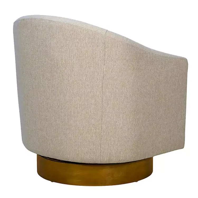 Kirklands Home Ashton Swivel Chair with Wood Base Tan Hot