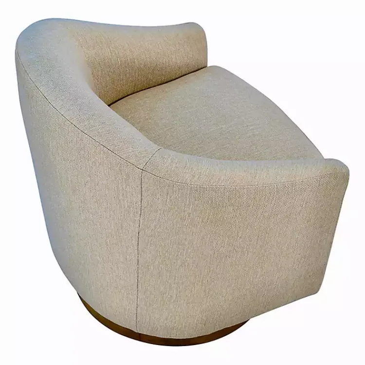 Kirklands Home Ashton Swivel Chair with Wood Base Tan Hot