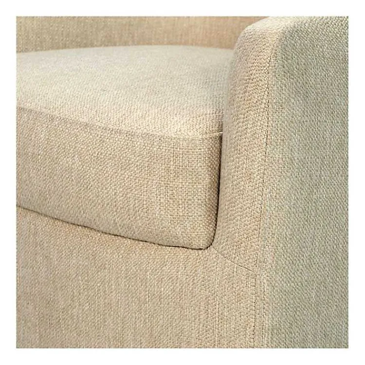Kirklands Home Ashton Swivel Chair with Wood Base Tan Hot