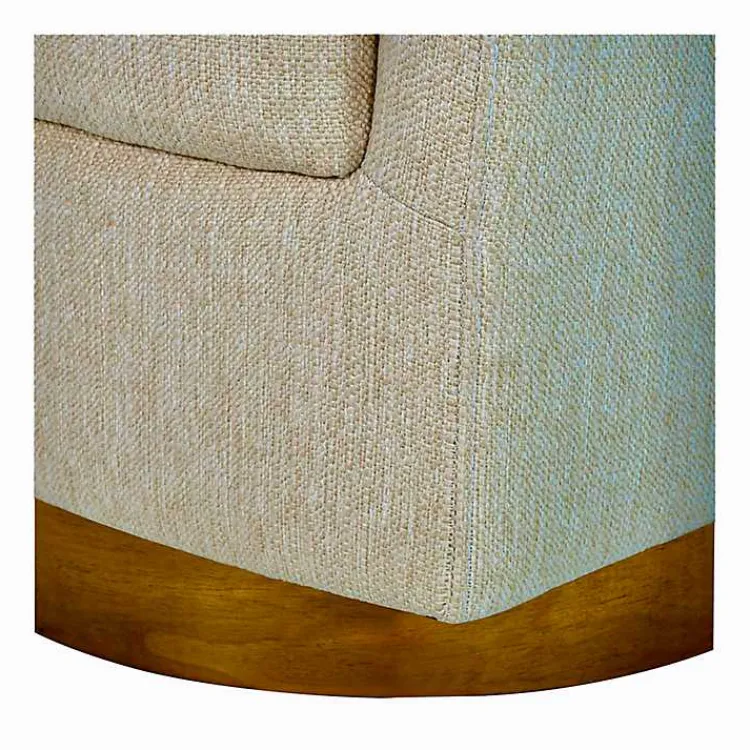 Kirklands Home Ashton Swivel Chair with Wood Base Tan Hot