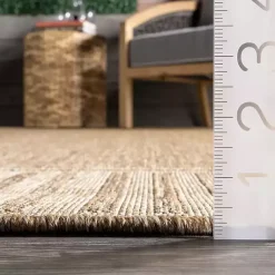 Kirklands Home Asia Stripe Border Outdoor Rug, 8x10 Brown Best
