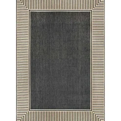 Kirklands Home Asia Gray Stripe Border Outdoor Rug, 8x10 Discount