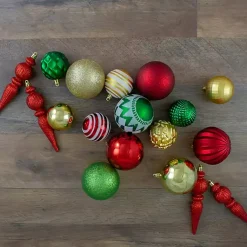 Christmas Ornaments>Kirklands Home Assorted Shatterproof Ornaments, Set of 75