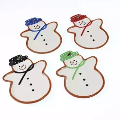 Kirklands Home Assorted Snowman Christmas Plates, Set of 4 Hot
