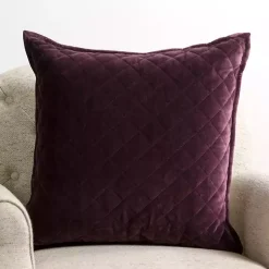 Pillows>Kirklands Home Aubergine Diamond Velvet Pillow Purple