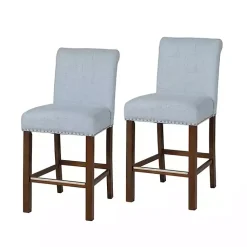 Kirklands Home Aubrey Upholstered 2-pc. Counter Stool Set Blue Hot