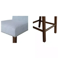 Kirklands Home Aubrey Upholstered 2-pc. Counter Stool Set Blue Hot