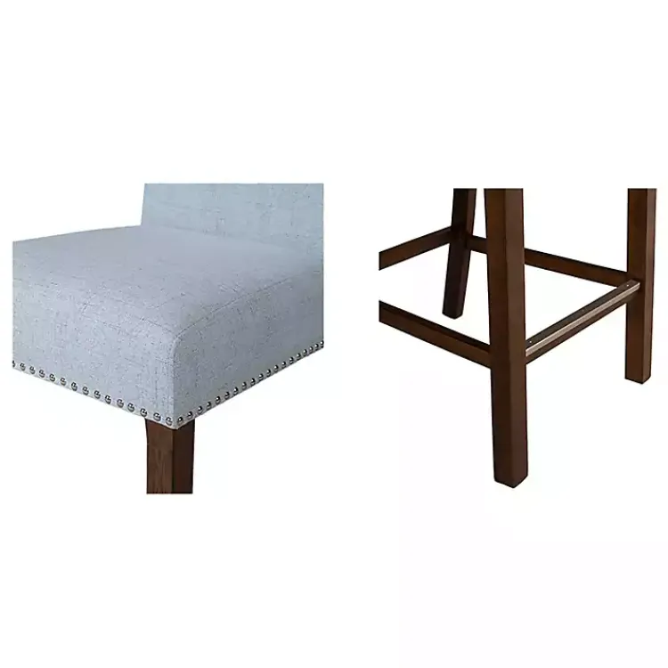 Kirklands Home Aubrey Upholstered 2-pc. Counter Stool Set Blue Hot
