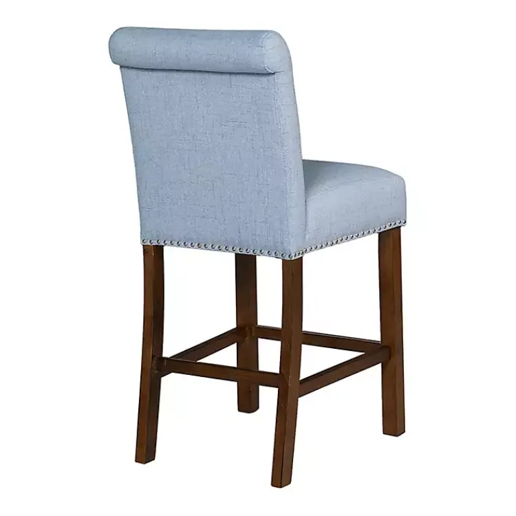 Kirklands Home Aubrey Upholstered 2-pc. Counter Stool Set Blue Hot