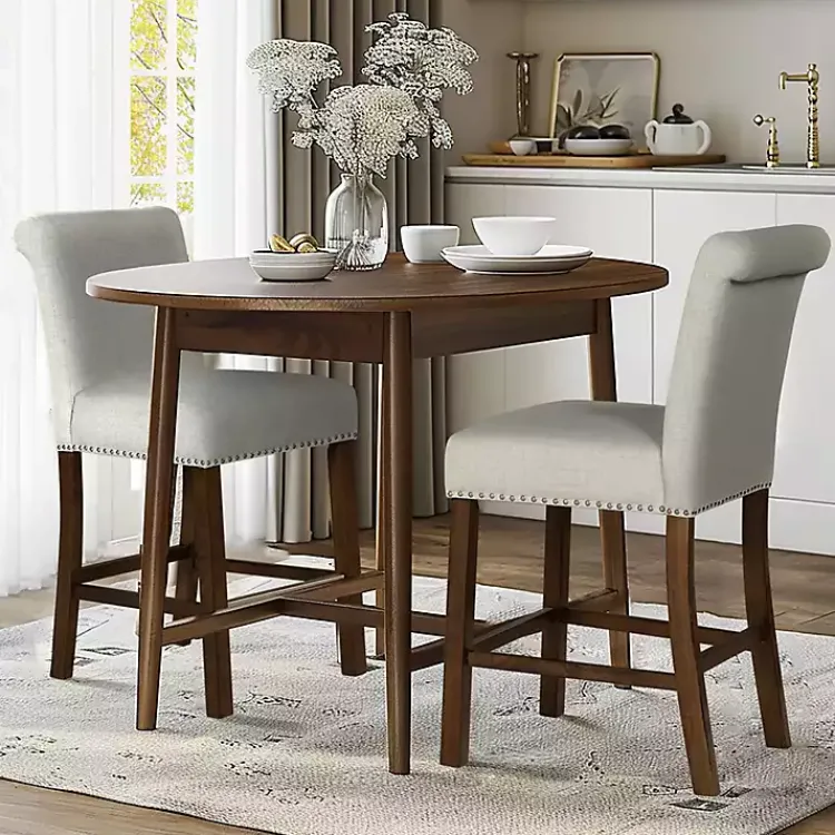 Kirklands Home Aubrey Natural Upholstered 2-pc. Counter Stool Set Tan Outlet