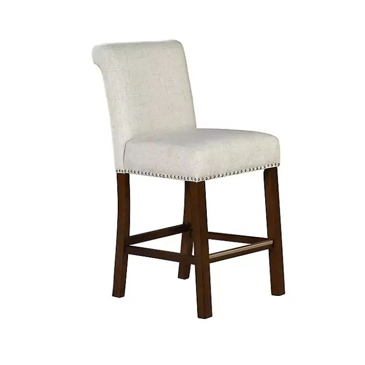 Kirklands Home Aubrey Natural Upholstered 2-pc. Counter Stool Set Tan Outlet