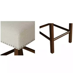 Kirklands Home Aubrey Natural Upholstered 2-pc. Counter Stool Set Tan Outlet