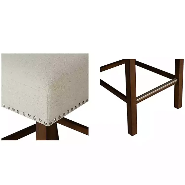 Kirklands Home Aubrey Natural Upholstered 2-pc. Counter Stool Set Tan Outlet