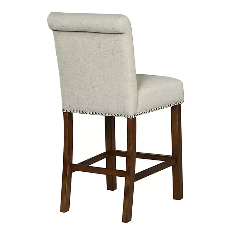 Kirklands Home Aubrey Natural Upholstered 2-pc. Counter Stool Set Tan Outlet
