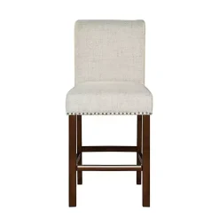 Kirklands Home Aubrey Natural Upholstered 2-pc. Counter Stool Set Tan Outlet