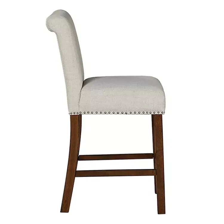 Kirklands Home Aubrey Natural Upholstered 2-pc. Counter Stool Set Tan Outlet