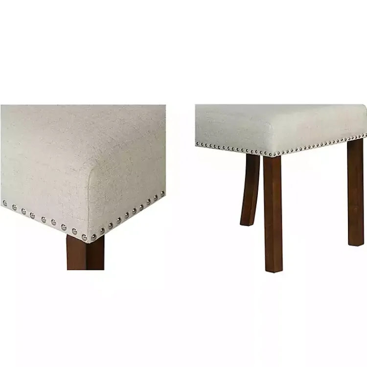 Kirklands Home Aubrey Natural Upholstered 2-pc. Dining Chair Set Tan New