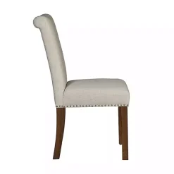 Kirklands Home Aubrey Natural Upholstered 2-pc. Dining Chair Set Tan New