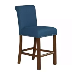 Kirklands Home Aubrey Navy Upholstered 2-pc. Counter Stool Set Blue Best
