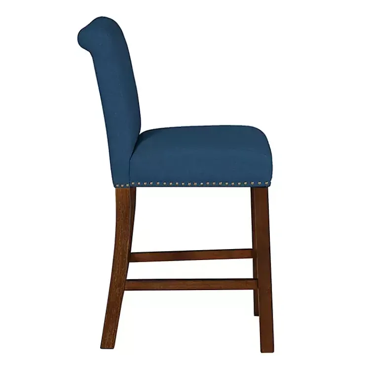 Kirklands Home Aubrey Navy Upholstered 2-pc. Counter Stool Set Blue Best