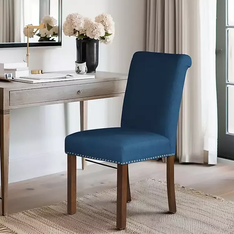 Kirklands Home Aubrey Navy Upholstered 2-pc. Dining Chair Set Blue Discount