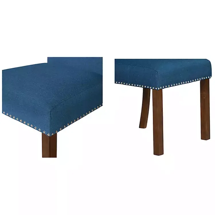 Kirklands Home Aubrey Navy Upholstered 2-pc. Dining Chair Set Blue Discount