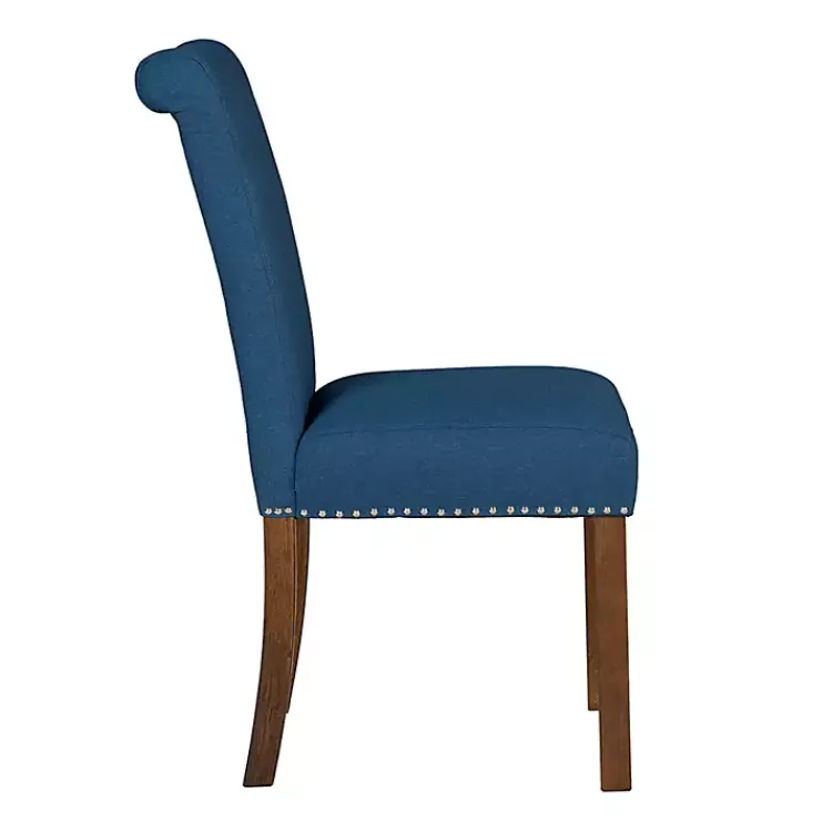 Kirklands Home Aubrey Navy Upholstered 2-pc. Dining Chair Set Blue Discount