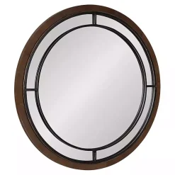Kirklands Home Audubon Wood Round Wall Mirror Brown Clearance