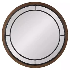 Kirklands Home Audubon Wood Round Wall Mirror Brown Clearance