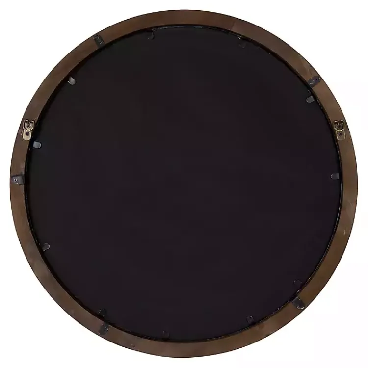 Kirklands Home Audubon Wood Round Wall Mirror Brown Clearance