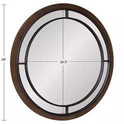 Kirklands Home Audubon Wood Round Wall Mirror Brown Clearance