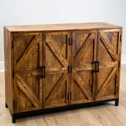 Kirklands Home Austin Warm Wood Farmhouse Cabinet Brown