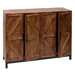 Kirklands Home Austin Warm Wood Farmhouse Cabinet Brown