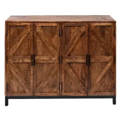 Kirklands Home Austin Warm Wood Farmhouse Cabinet Brown