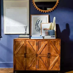 Kirklands Home Austin Warm Wood Farmhouse Cabinet Brown