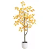 Trees & Topiaries>Kirklands Home Autumn Birch Tree in Decorative Planter, 4 ft.