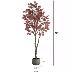 Trees & Topiaries>Kirklands Home Autumn Dogwood Tree in Decorative Planter, 6 ft.