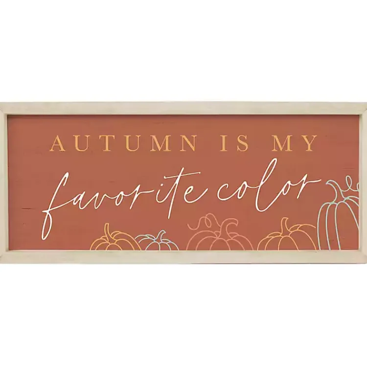 Fall>Kirklands Home Autumn Favorite Color Framed Wall Plaque Orange