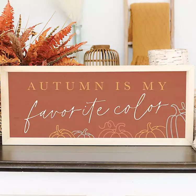 Fall>Kirklands Home Autumn Favorite Color Framed Wall Plaque Orange