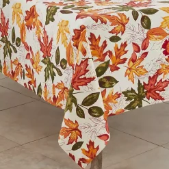Kirklands Home Autumn Foliage Outline Square Harvest Table Cloth