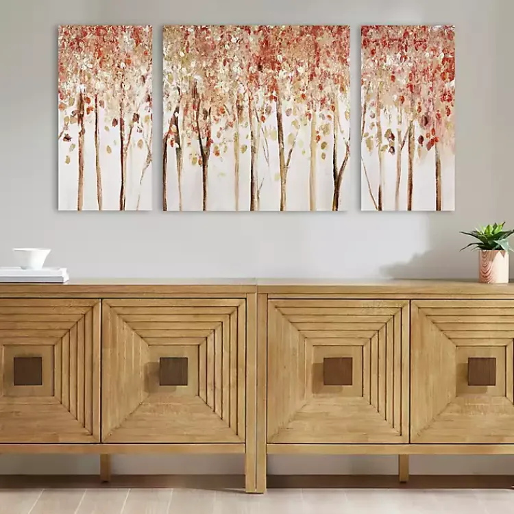 Kirklands Home Autumn Forest Canvas Art Prints, Set of 3 Orange Discount