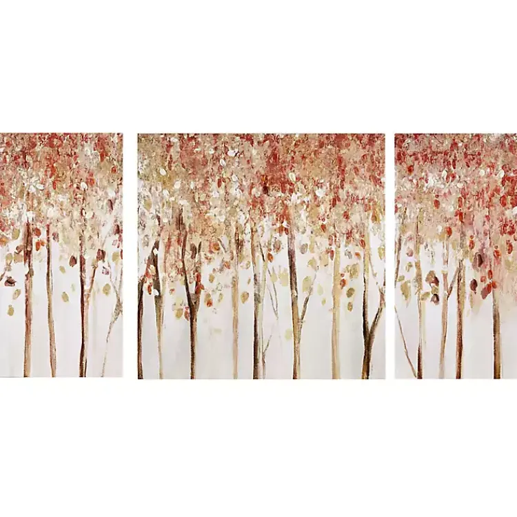 Kirklands Home Autumn Forest Canvas Art Prints, Set of 3 Orange Discount