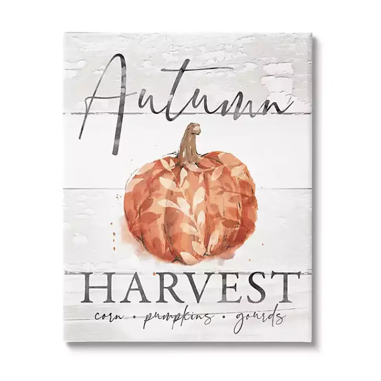 Fall>Kirklands Home Autumn Harvest Canvas Wall Plaque