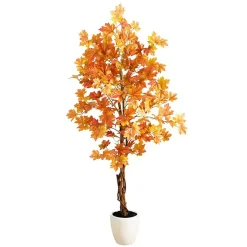 Trees & Topiaries>Kirklands Home Autumn Maple Double Trunk Tree, 5 ft.