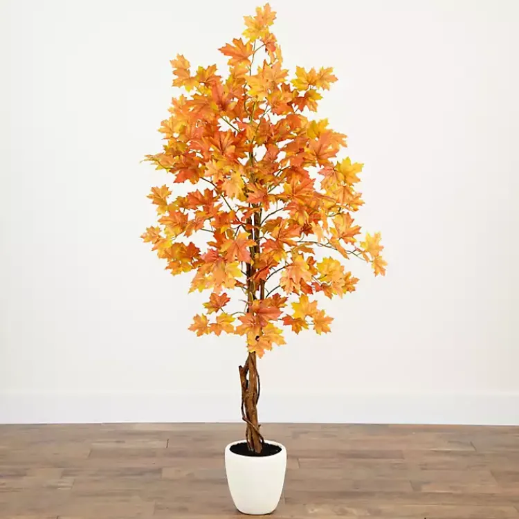 Trees & Topiaries>Kirklands Home Autumn Maple Double Trunk Tree, 5 ft.