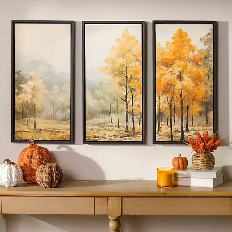 Kirklands Home Autumn Treeline Framed Canvas Art Prints, Set of 3 Multi Sale